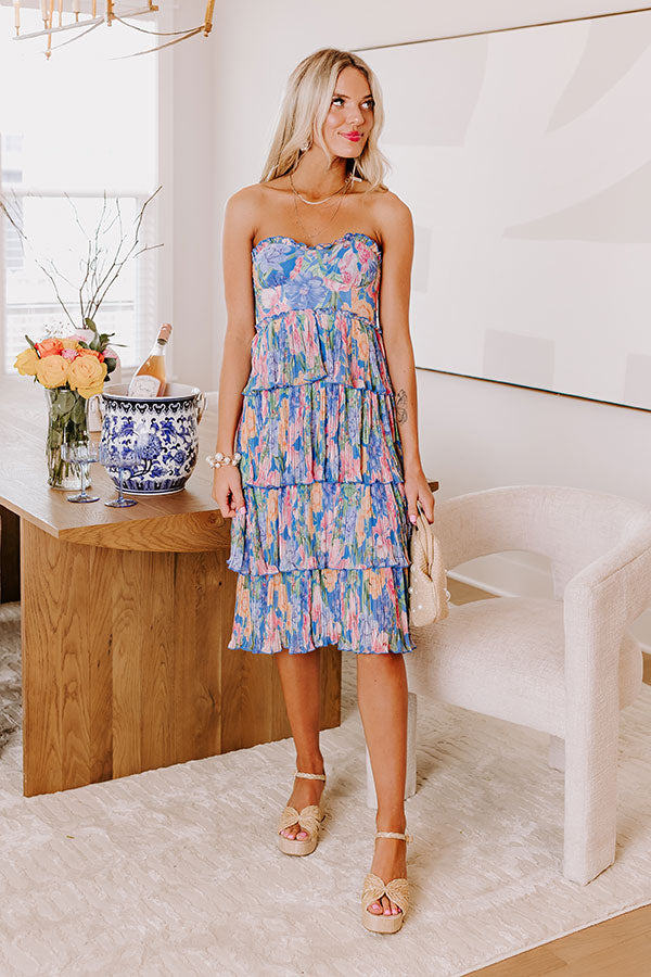 Ultimate Garden Party Chic Pleated Midi Dress