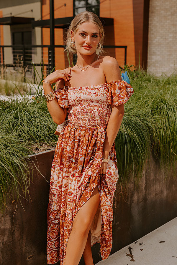 Premium Floral Midi Dress - Chasing Sunsets Collection