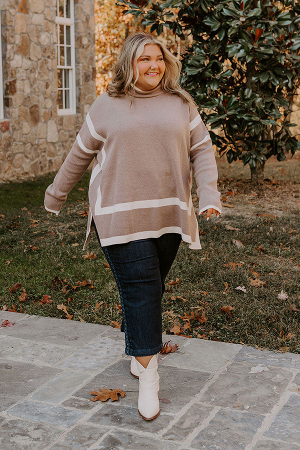 Premium Oversized Knit Sweater - Taupe Curves