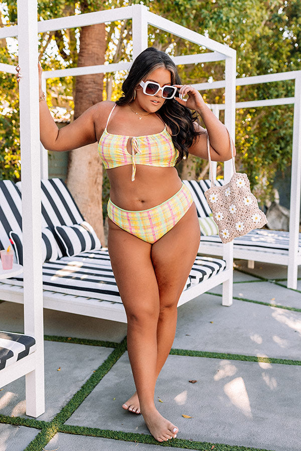 Ultimate Plus Size Siren Bikini Bottoms - Pretty Plaid Curves