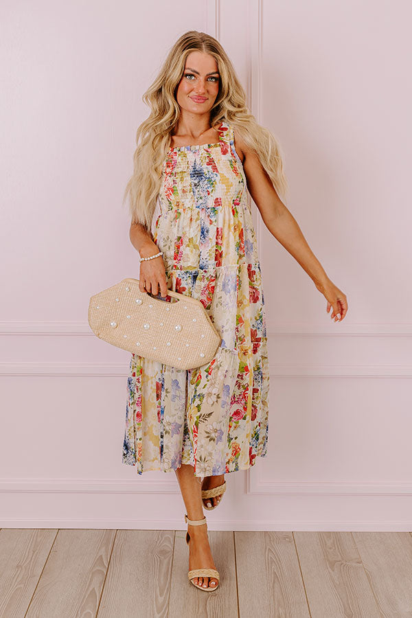 Ultimate Whimsical Wildflowers Smocked Midi Dress