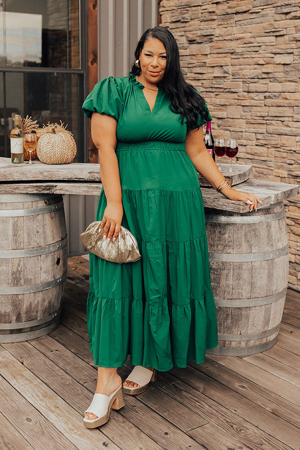 Premium Hunter Green Maxi Dress - Ultimate Curves Edition