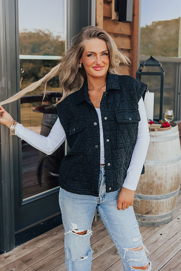 Premium Mountain Lodge Quilted Vest - Ultimate Style in Black