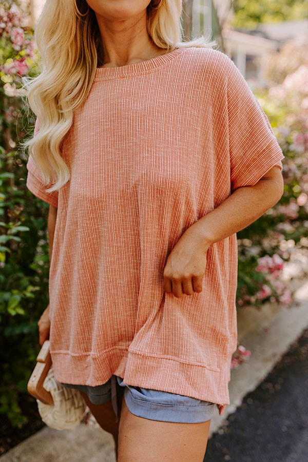 Ultimate Ribbed Peach Curves Top - Casual-Chic Essential