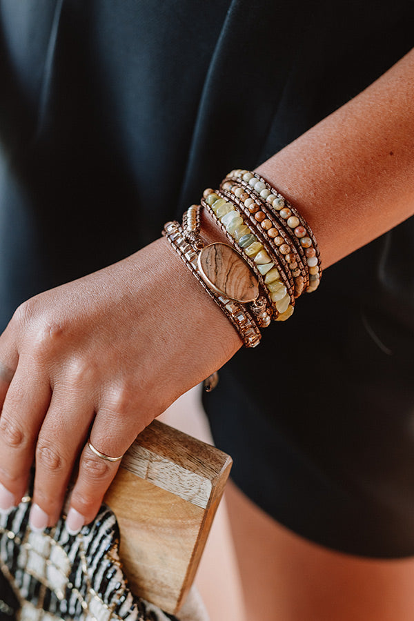 Premium Sangria Cruise Wrap Bracelet - Primrose Yellow Elegance