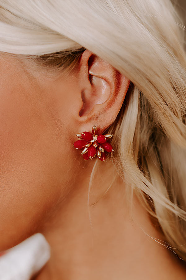 Ultimate Glam Red Beaded Earrings