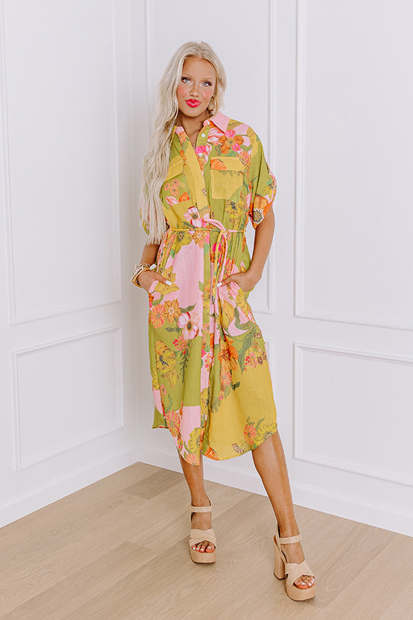 Premium Floral Midi Dress - Ultimate Summer Stroll Essential