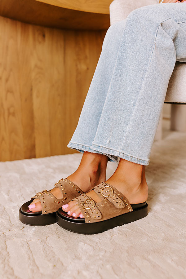 Premium Faux Suede Studded Sandals - Ultimate Comfort & Style