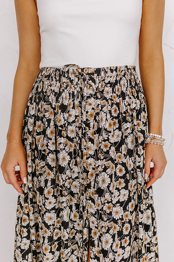 Boho Chic Maxi Skirt with Floral Print