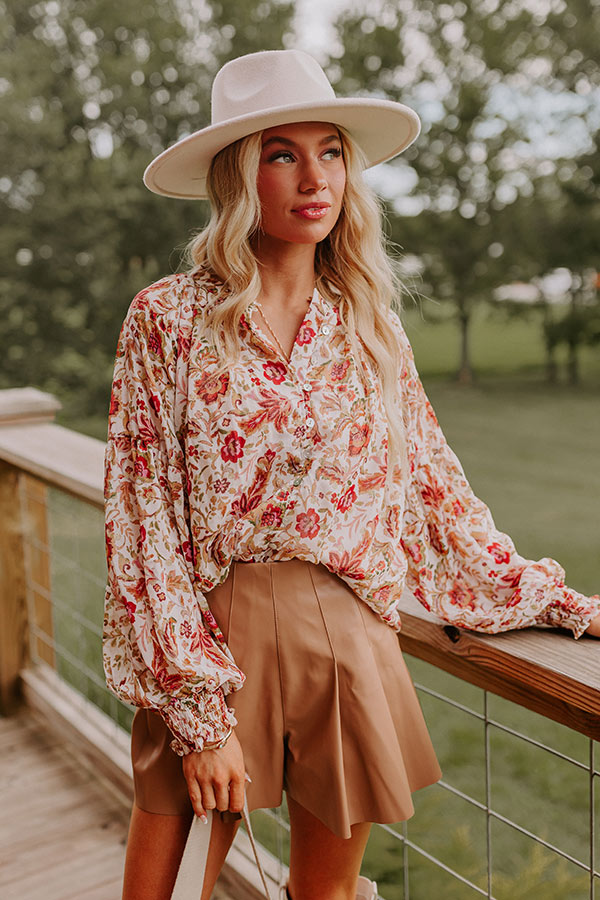 Premium Floral Statement Top - Ultimate Fall Style