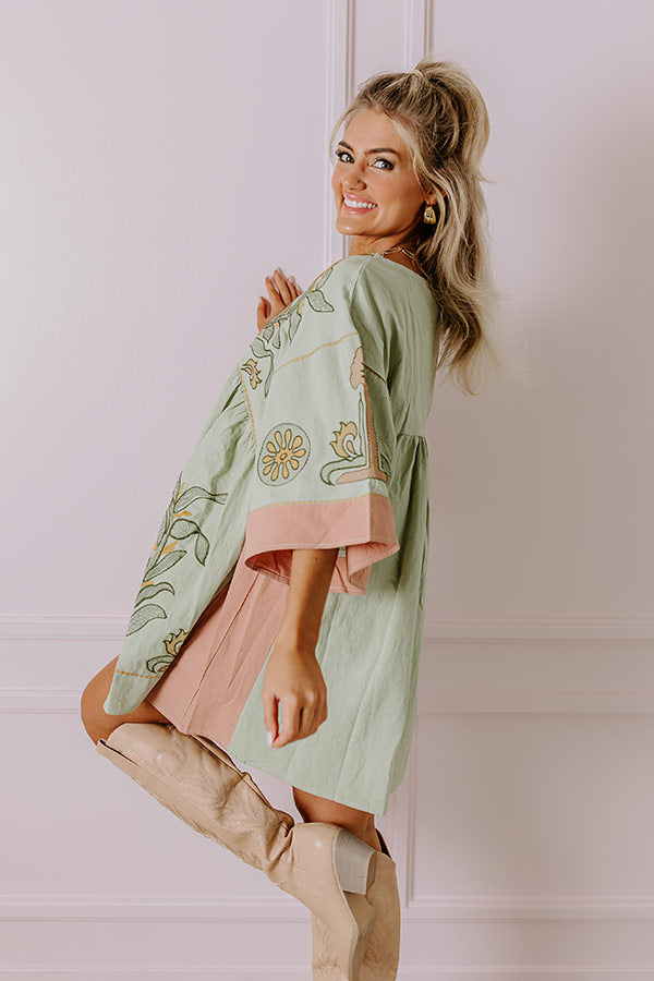 Ultimate Mint Embroidered Babydoll Dress - Sweet Duet Collection