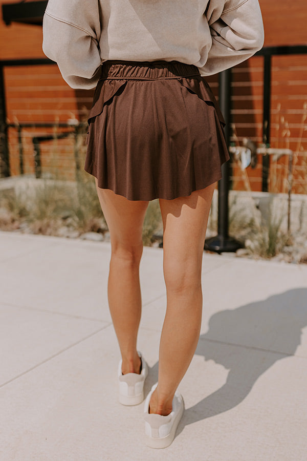 Premium High Waist Skort - Chestnut | Ultimate Athleisure Style