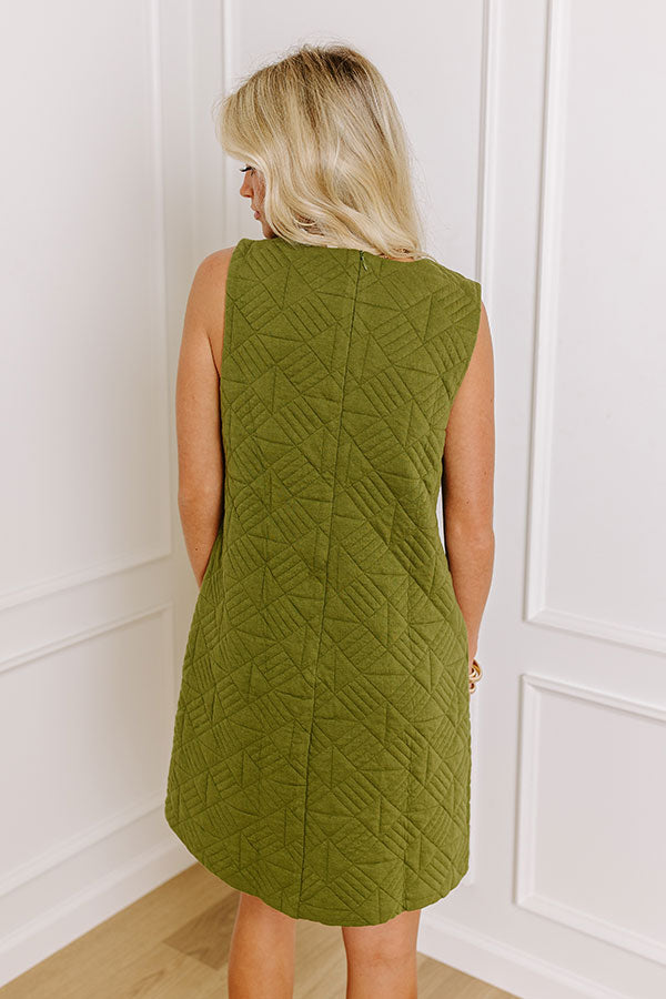 Premium Olive Quilted Mini Dress for Effortless Style