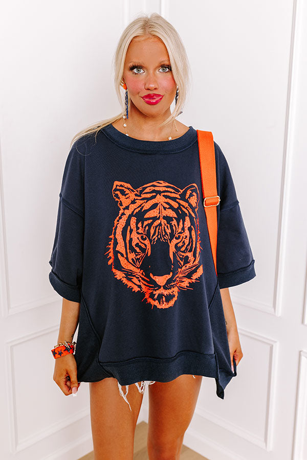 Ultimate Auburn Tigers Game Day Top - Premium Rhinestone Embellished Design