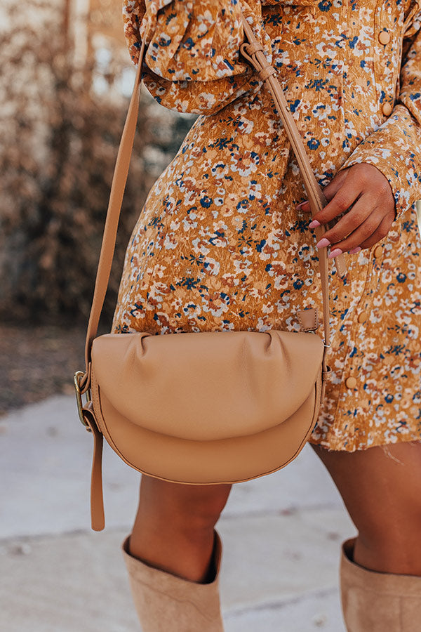 Premium Faux Leather Crossbody Bag in Tan - Upgrade Your Style