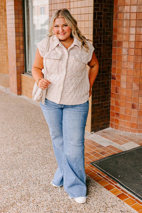 Premium Cedar Creek Quilted Vest - Cream Curves | Cozy Layering Essential