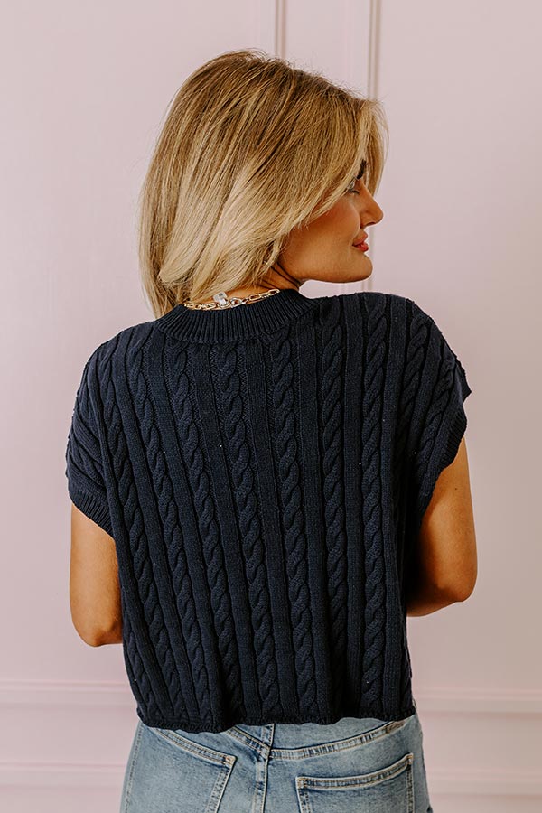 Premium Navy Destiny Knit Top - Ultimate Style Upgrade