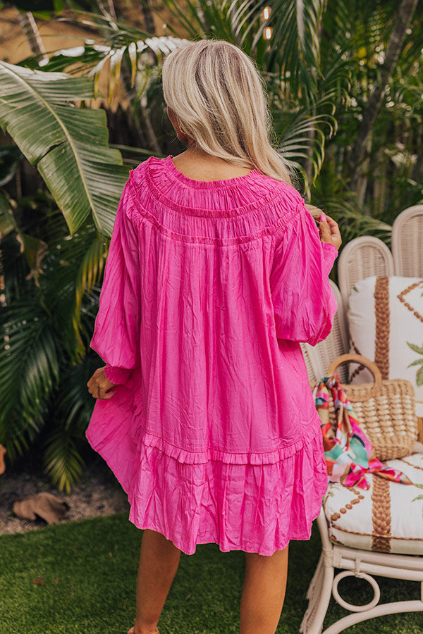 Ultimate Brunch On The Coast Shift Dress - Hot Pink