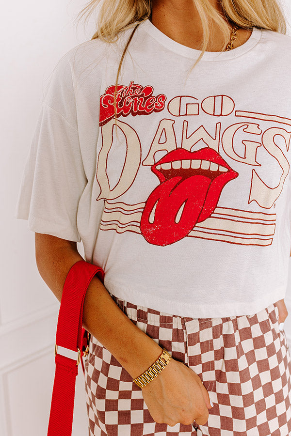 Premium Vintage 'GO DAWGS' Graphic Crop Tee