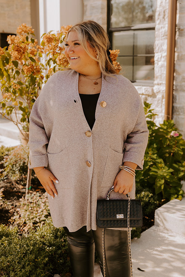 Premium Oversized Cardigan - Taupe Coffee Aroma