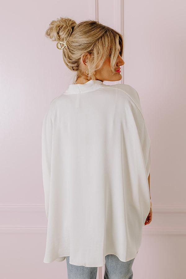 Premium Surplice Party Top - Cream | Ultimate Chic Style