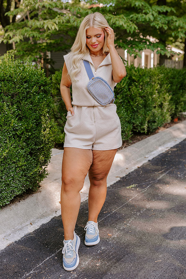 Premium Coffee Run Cutie Romper - Oatmeal Curves Edition