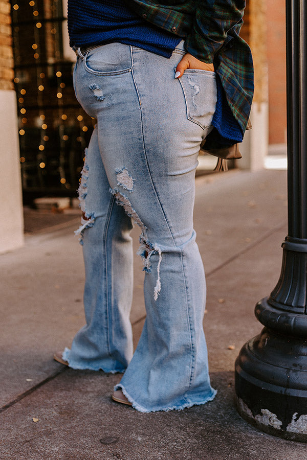 Ultimate High Waist Distressed Flare Jeans - Aubree Collection