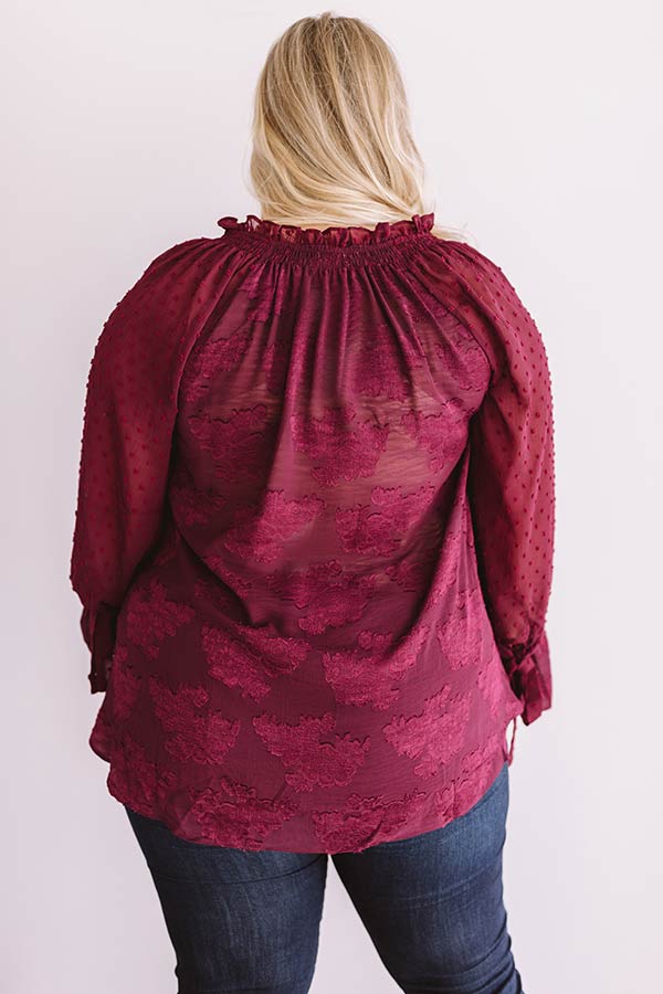 Premium Wine Curves Shift Top - Plus Size Elegance