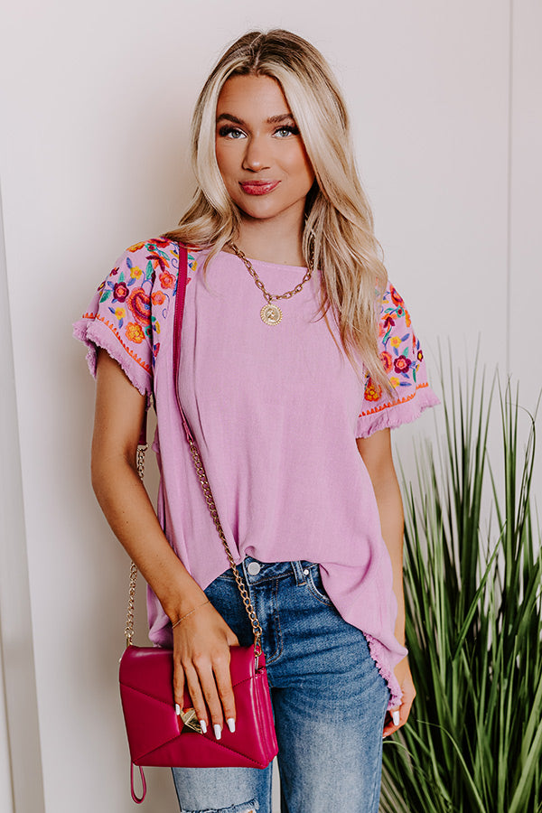 Premium Lavender Embroidered Sun Top | Ultimate Beachwear Essential