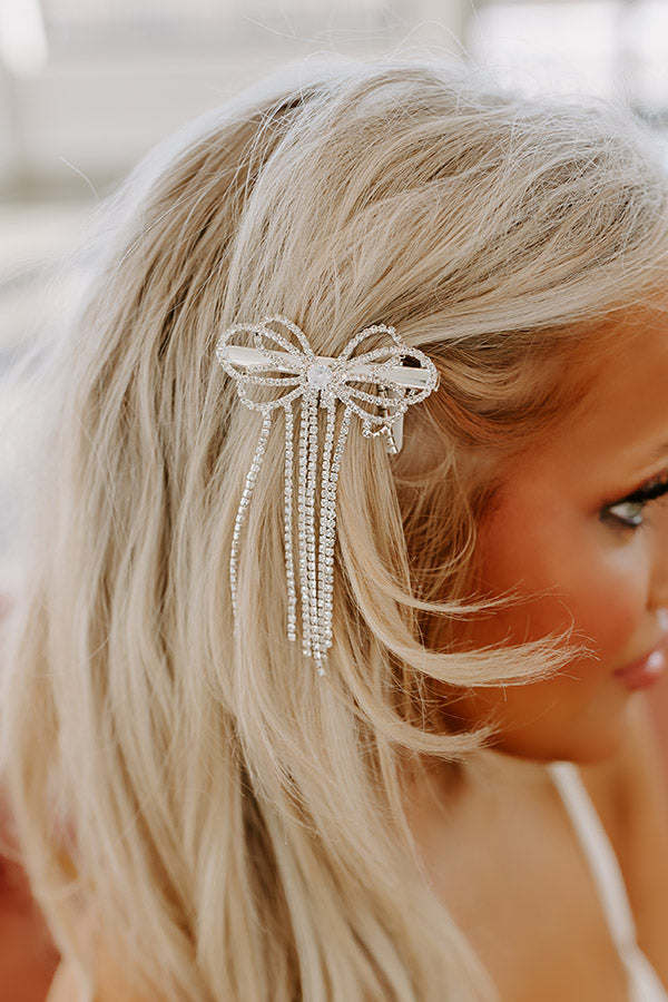 Premium Rhinestone Bow Hair Clip - Glamorous Accent for Every Occasion