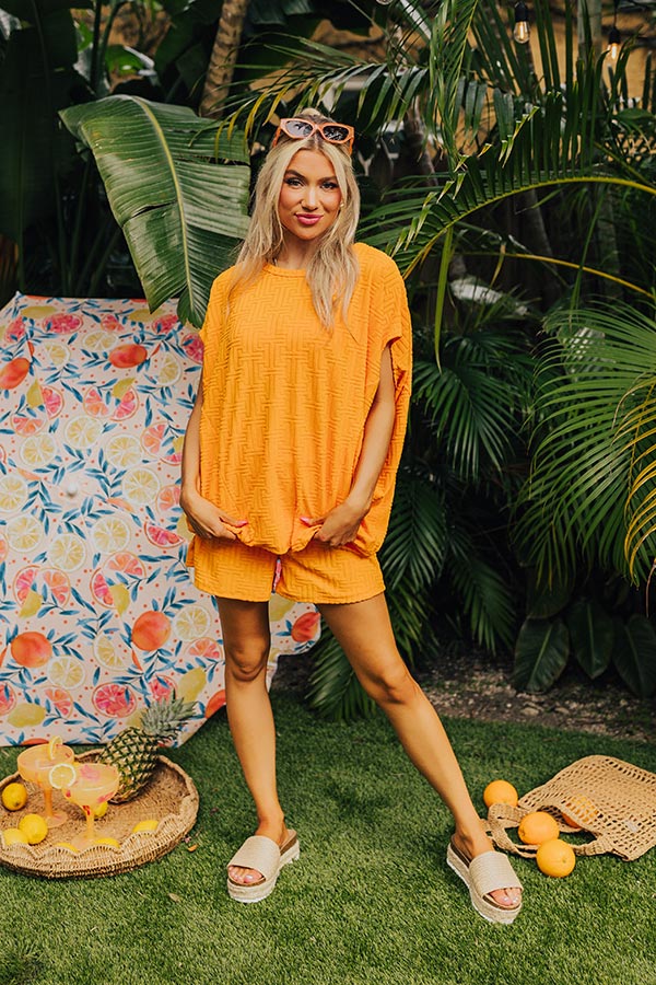 Ultimate Maldives Escape Oversized Terry Top - Premium Orange