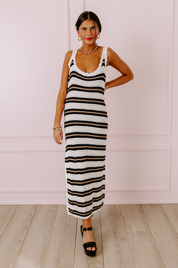 Premium Sunkissed Shores Knit Midi Dress