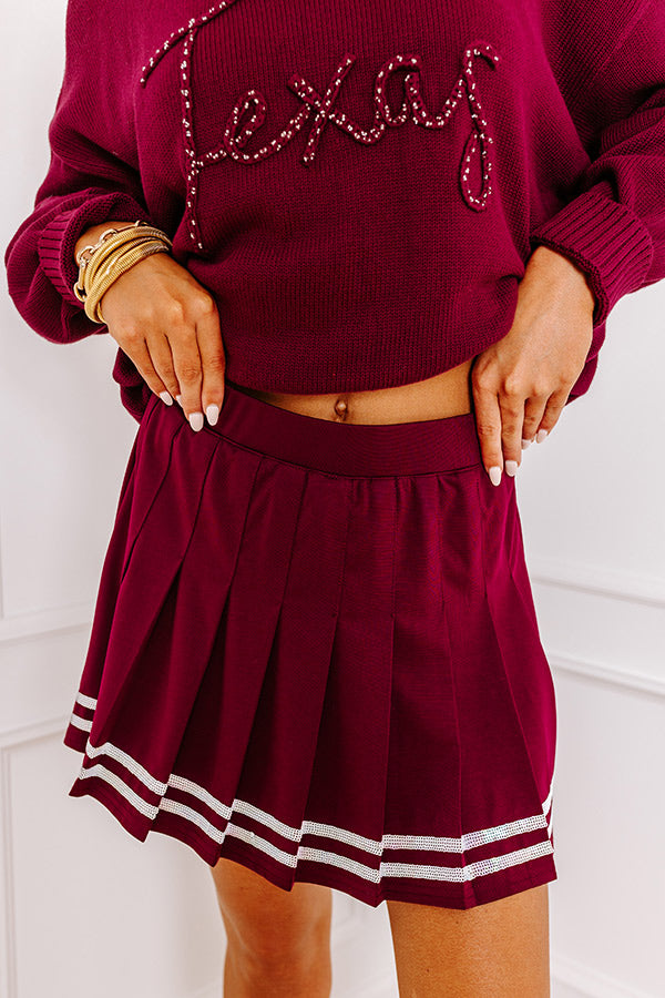 Ultimate Pep Squad High Waist Pleated Skort - Maroon