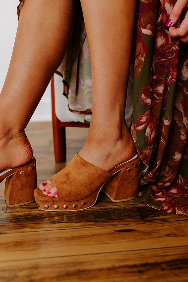 Premium Hadley Faux Suede Block Heel in Brown - Ultimate Comfort & Style