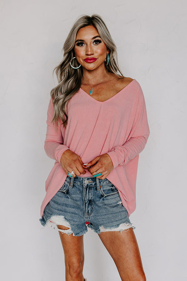 Premium Pink V-Neck Shift Top - Ultimate Comfort & Style