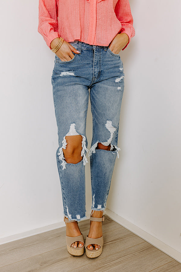 Premium Beatriz High Waist Distressed Straight Leg Jean - Ultimate Style Upgrade