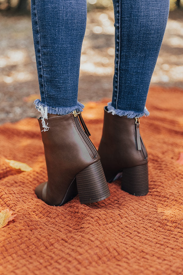 Premium Madeline Faux Leather Bootie - Brown | Ultimate Fall Style