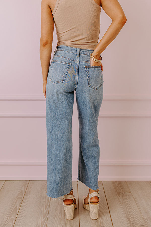 Premium Just USA Roxanne High Waist Straight Leg Jeans - Medium Wash | Ultimate Comfort & Style