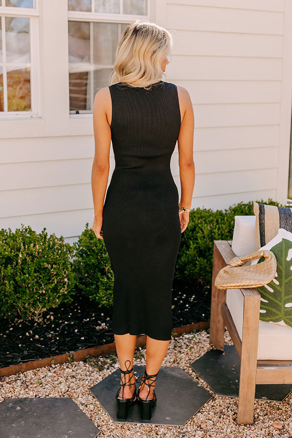 Ultimate Manhattan Stroll Ribbed Midi Dress