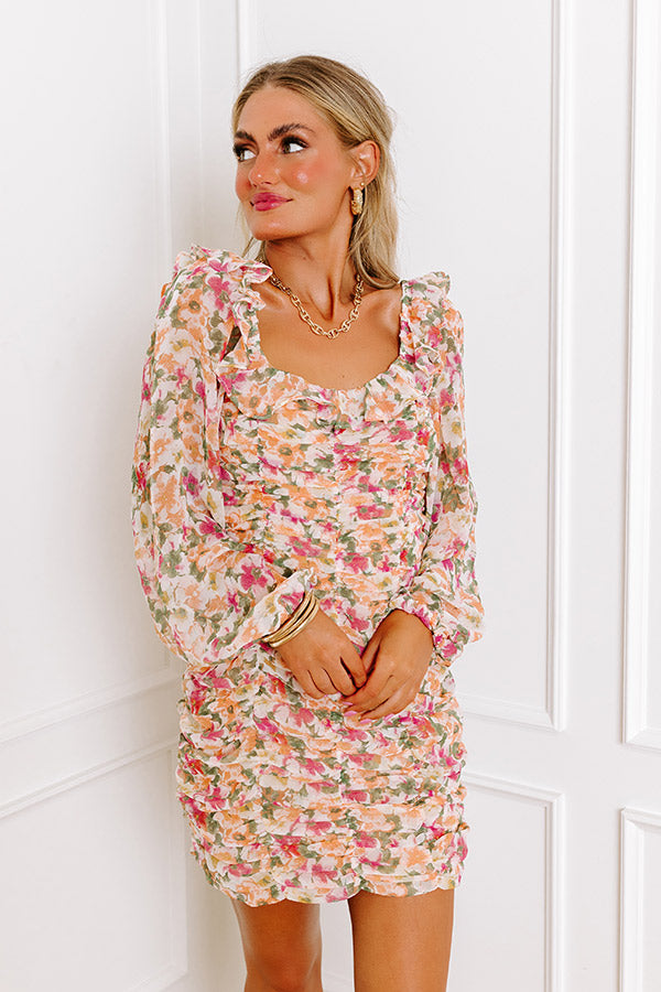 Premium Venice Views Floral Ruched Dress - Ultimate Style Upgrade