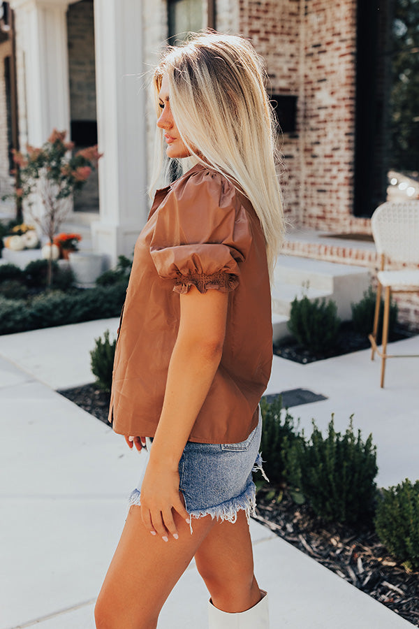 Premium Faux Leather Collared Top - Ultimate Style Upgrade