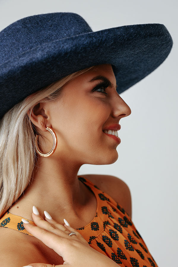 Premium Take A Walk Hoop Earrings - Vibrant Orange