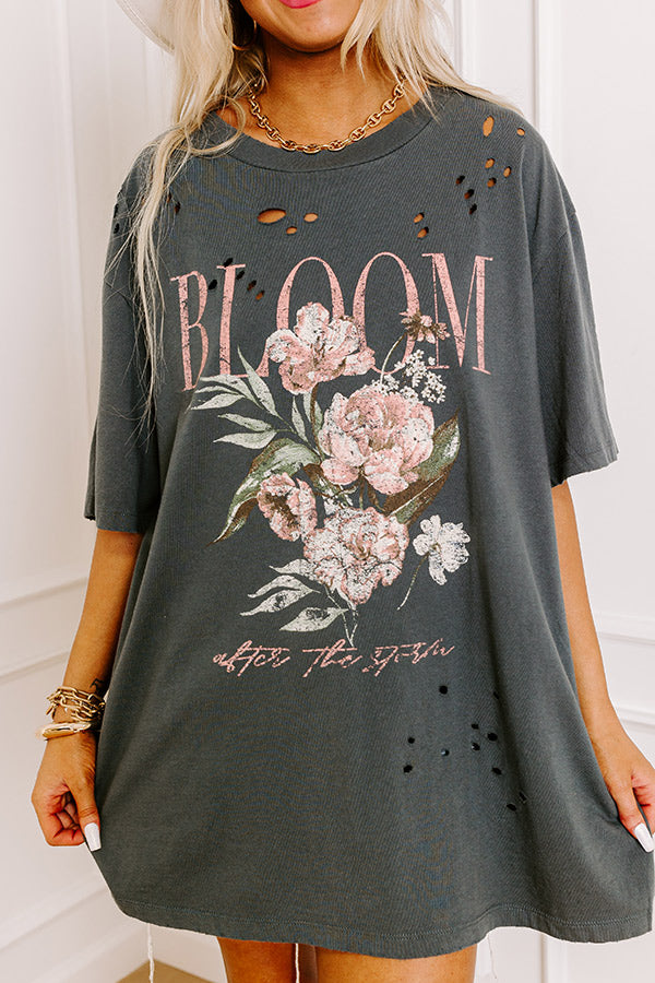 Premium Bloom Oversized Distressed Graphic Tee