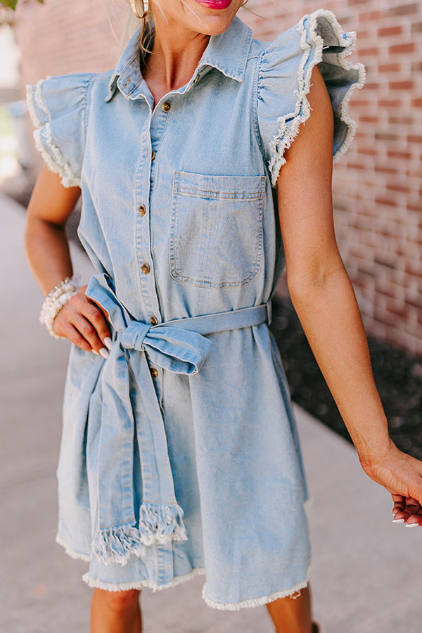 Premium Aleena Chambray Mini Dress - Ultimate Style Upgrade