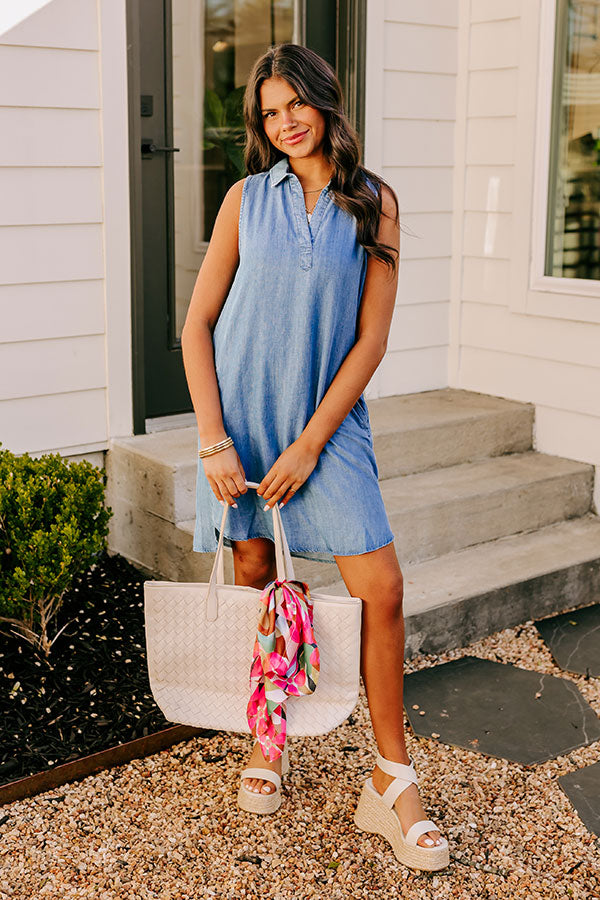 Premium Coast-to-Coast Chambray Mini Dress