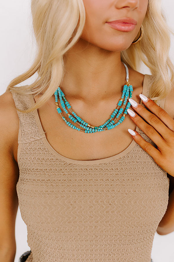 Premium Boho Bora Bora Layered Necklace in Turquoise