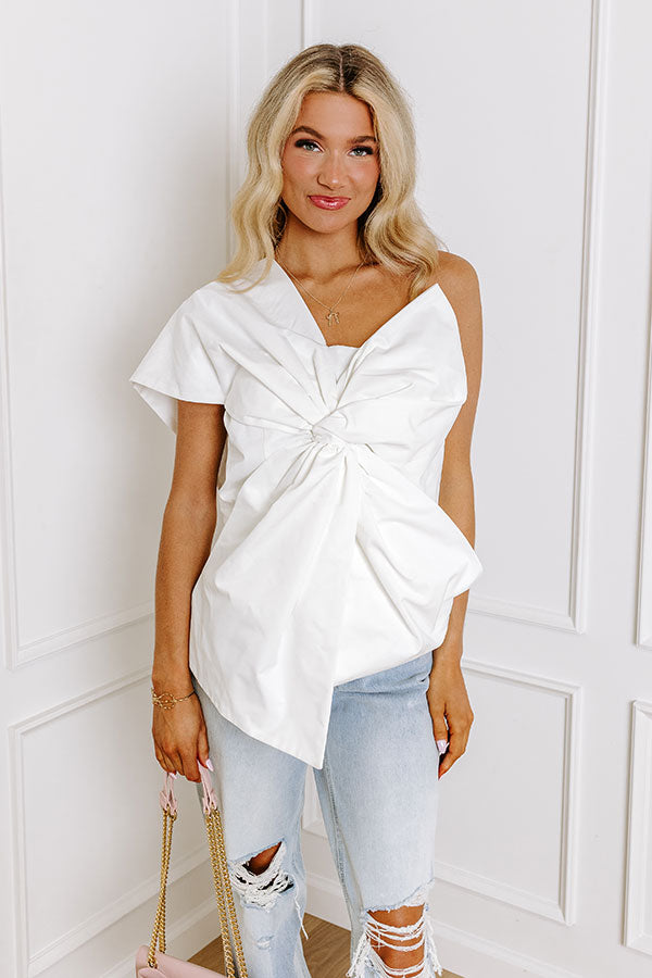 Premium Runway Ready One Shoulder Bow Top