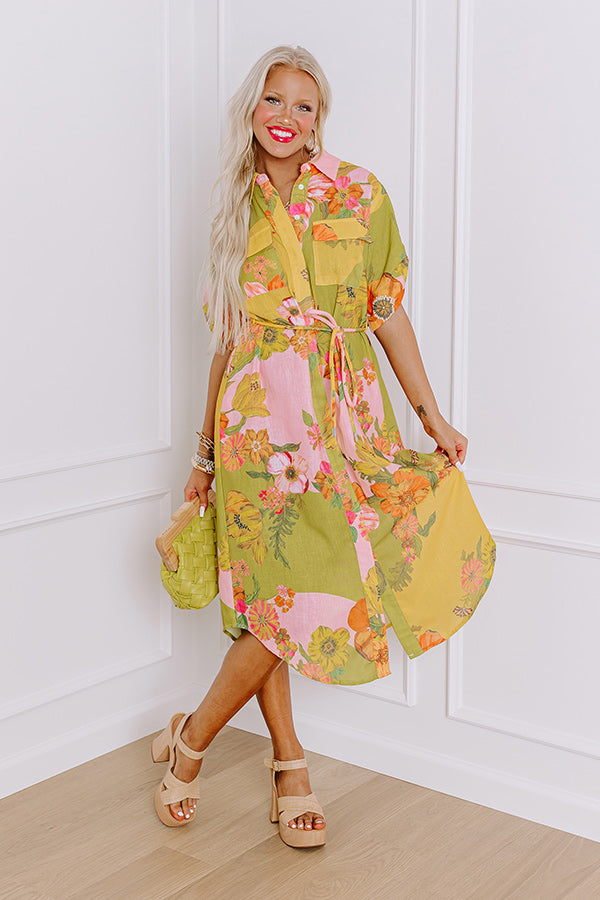 Premium Floral Midi Dress - Ultimate Summer Stroll Essential