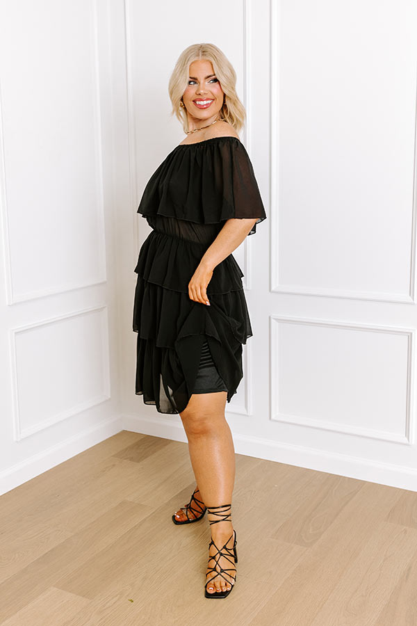 Ultimate Elegance: Black Pinot Ruffle Dress