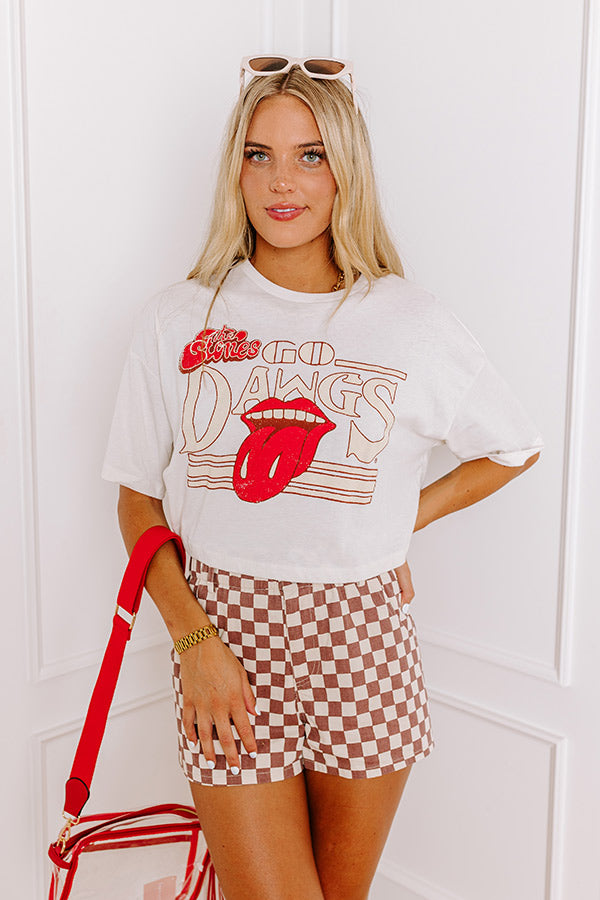 Premium Vintage 'GO DAWGS' Graphic Crop Tee